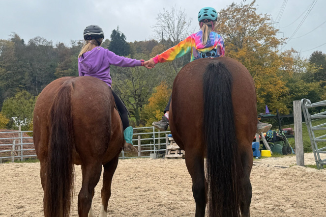 Hand in Hand auf dem Reitplatz